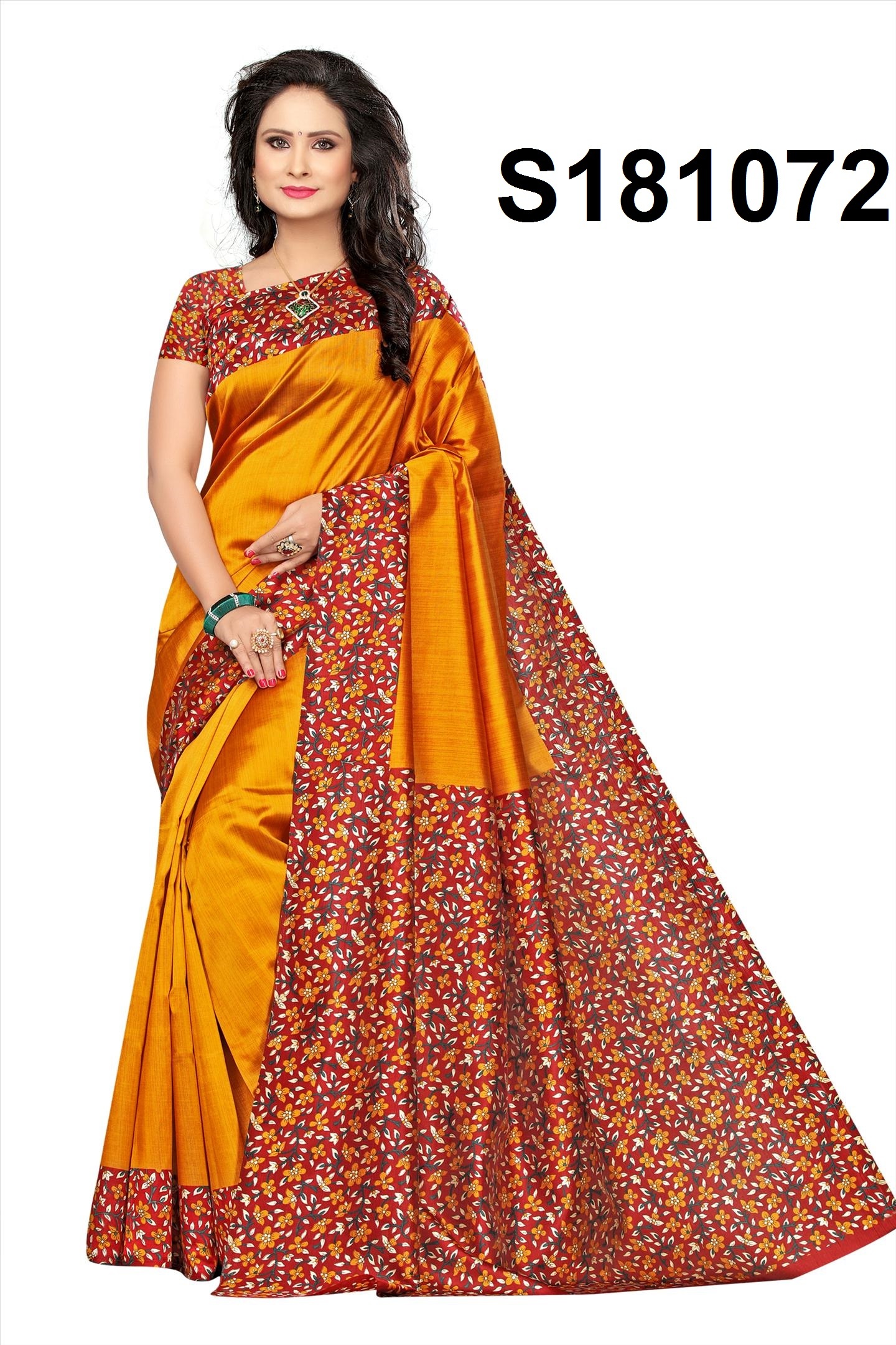 Fancy Kalamkari Silk Saree - Silk Material Length: 6.3 Mtr Blouse Length: 0.8 Mtr Printed Pattern Suitable For All Seasons | Indian Style Khadi Fabric