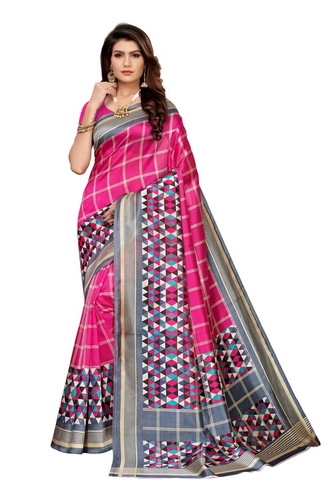 Women's New Design Printed Kalamkari Silk Saree - Kalamkari Mysore Silk, 6 Meter Length With Blouse Piece, Multicolor Pattern | Ideal for All Seasons: Rainy, Spring, Summer, Winter
