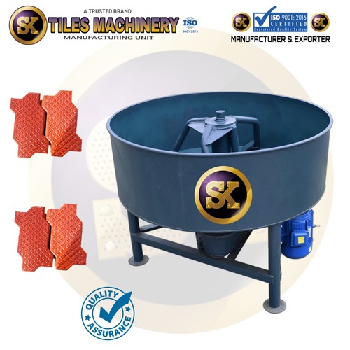 Concrete Pan Mixer Machine - Iron Material, Semi-Automatic Design at 220V | Human Machine Interface, High Output With Low Wastage Rate