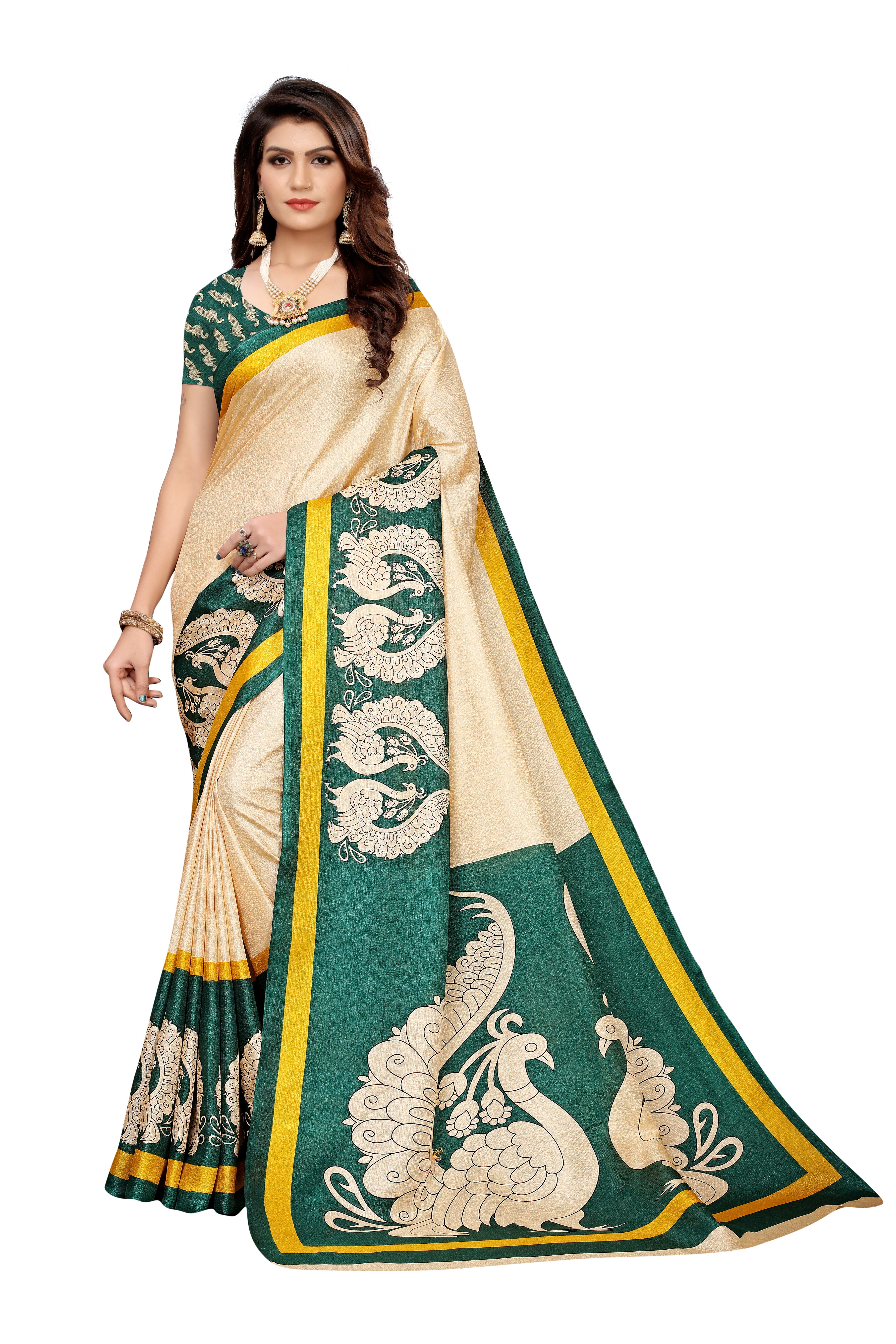 Kalamkari Silk Saree - Khadi Silk, Multicolor Printed Design | Elegant For All Seasons