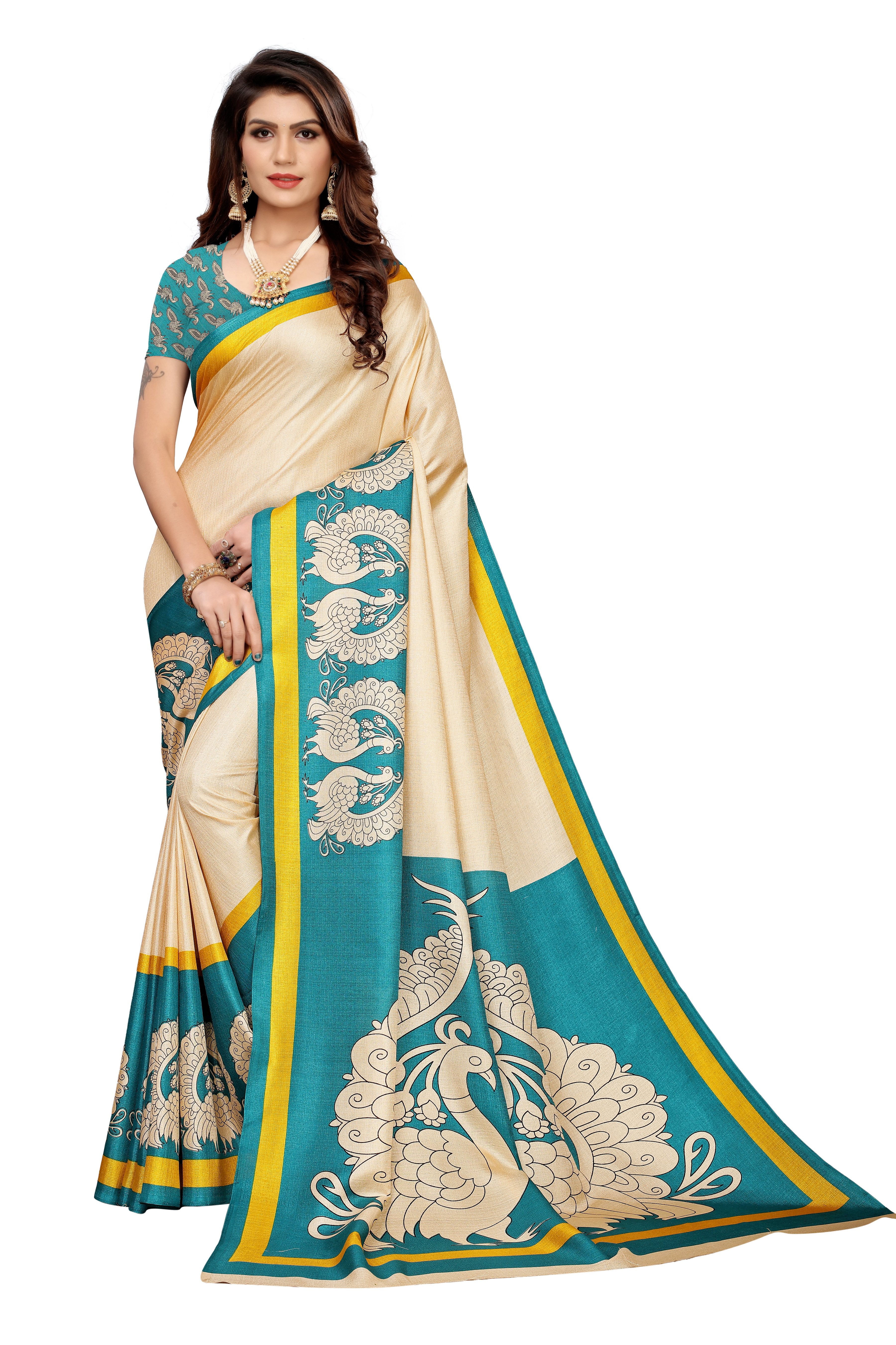 Kalamkari Silk Saree - Khadi Silk, Multicolor Printed Design | Elegant For All Seasons