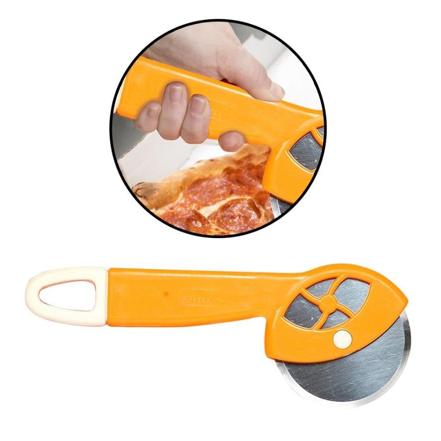 Plastic Pizza Cutter - Abs Body, 7-8 Inches, Red | Stainless Steel Blade, Thumb Guard, Easy Grip, Cuts & Serves
