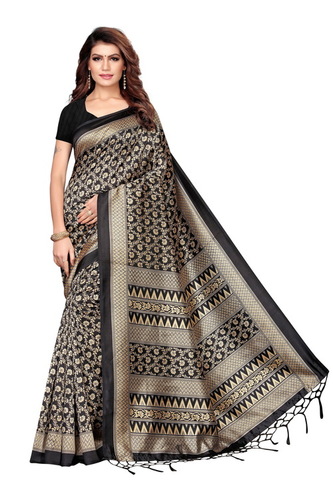 Multicolor New Small Design Mysore Silk Jhalar Style  Kalamkari Saree