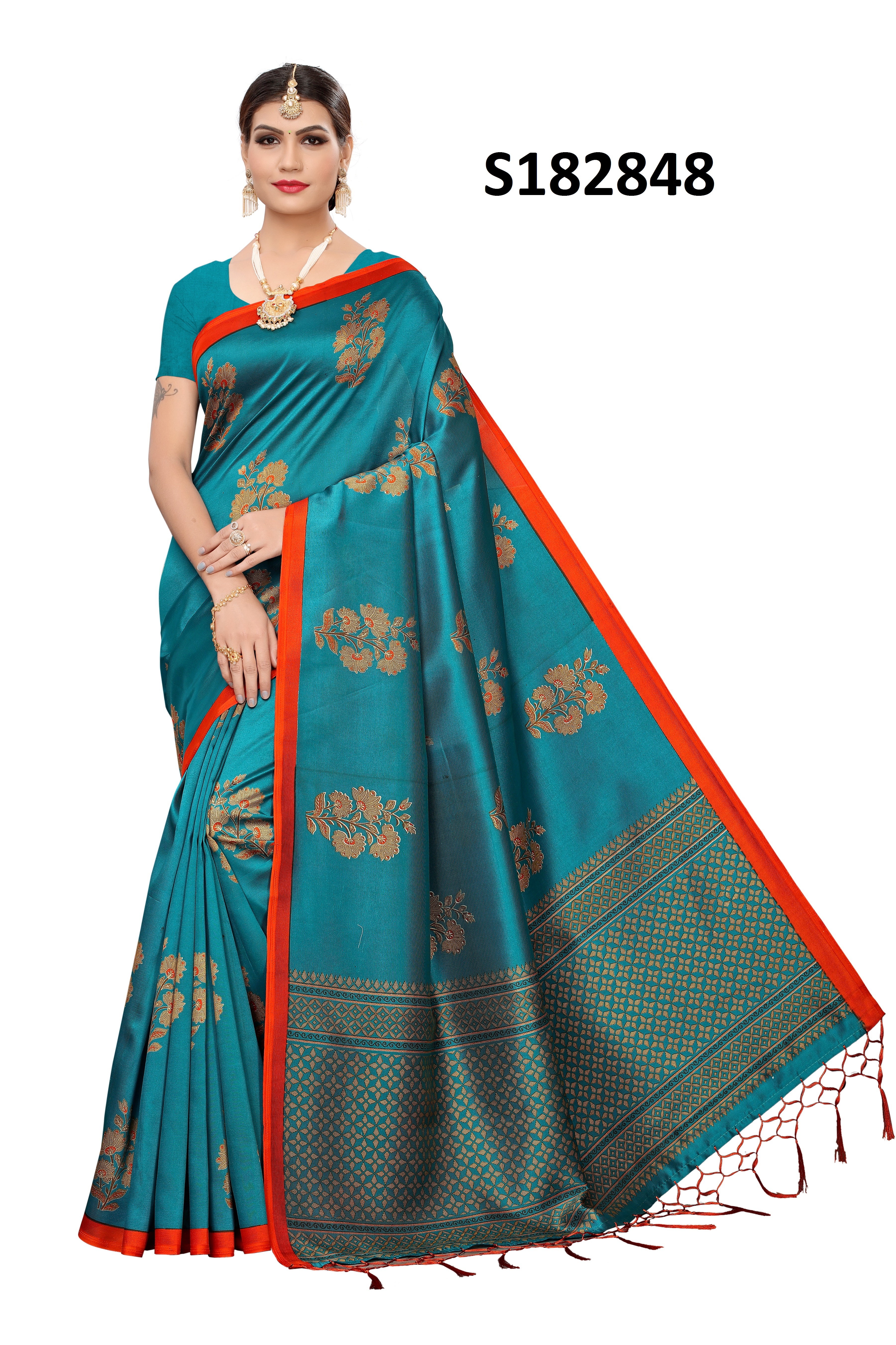 New Mysore Design Jhalar Style Kalamkari Silk Saree - 6.3 Meter Length, Multicolor Big Flower Print | Suitable For All Seasons, Cotton-silk Fabric