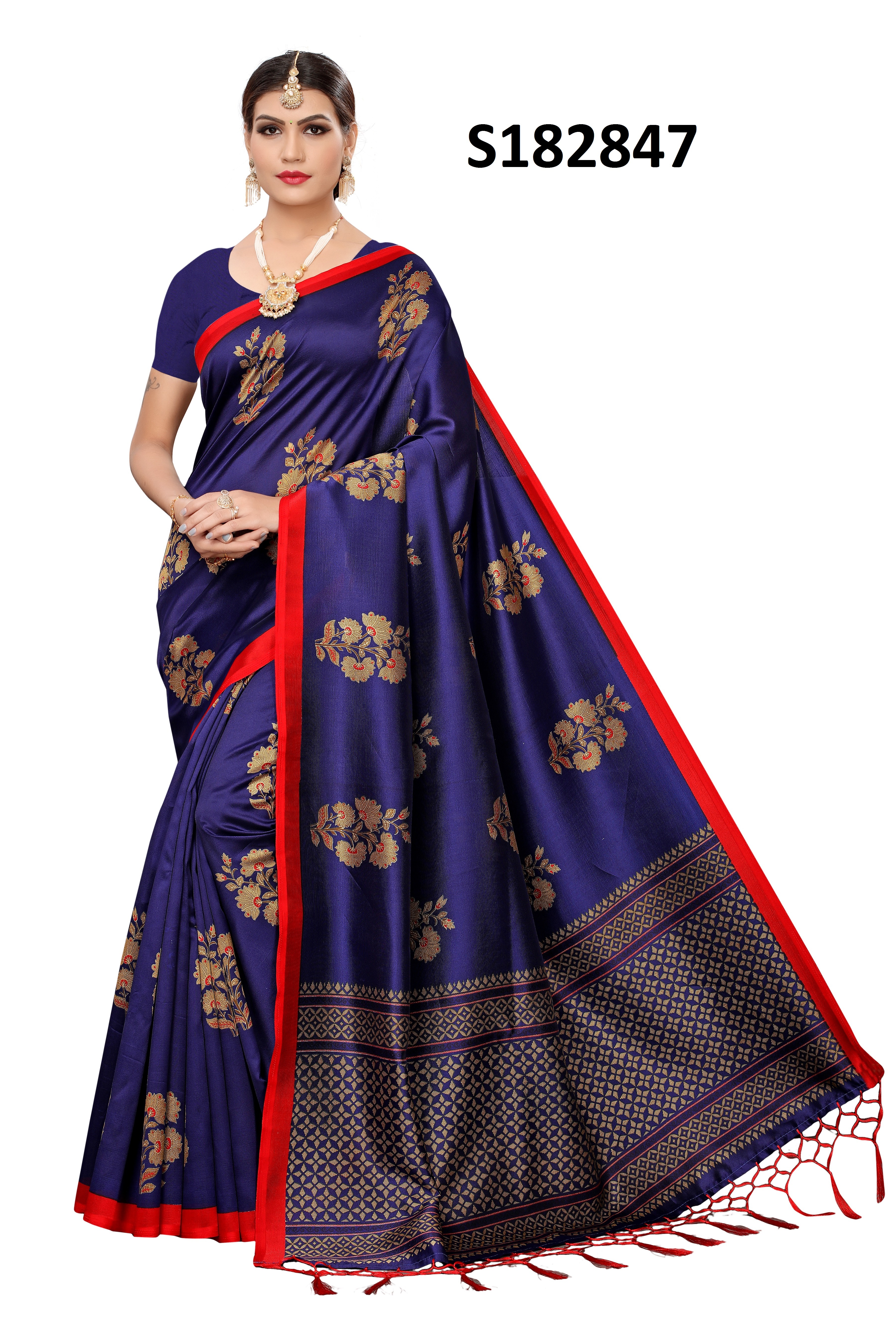 New Mysore Design Jhalar Style Kalamkari Silk Saree - 6.3 Meter Length, Multicolor Big Flower Print | Suitable For All Seasons, Cotton-silk Fabric