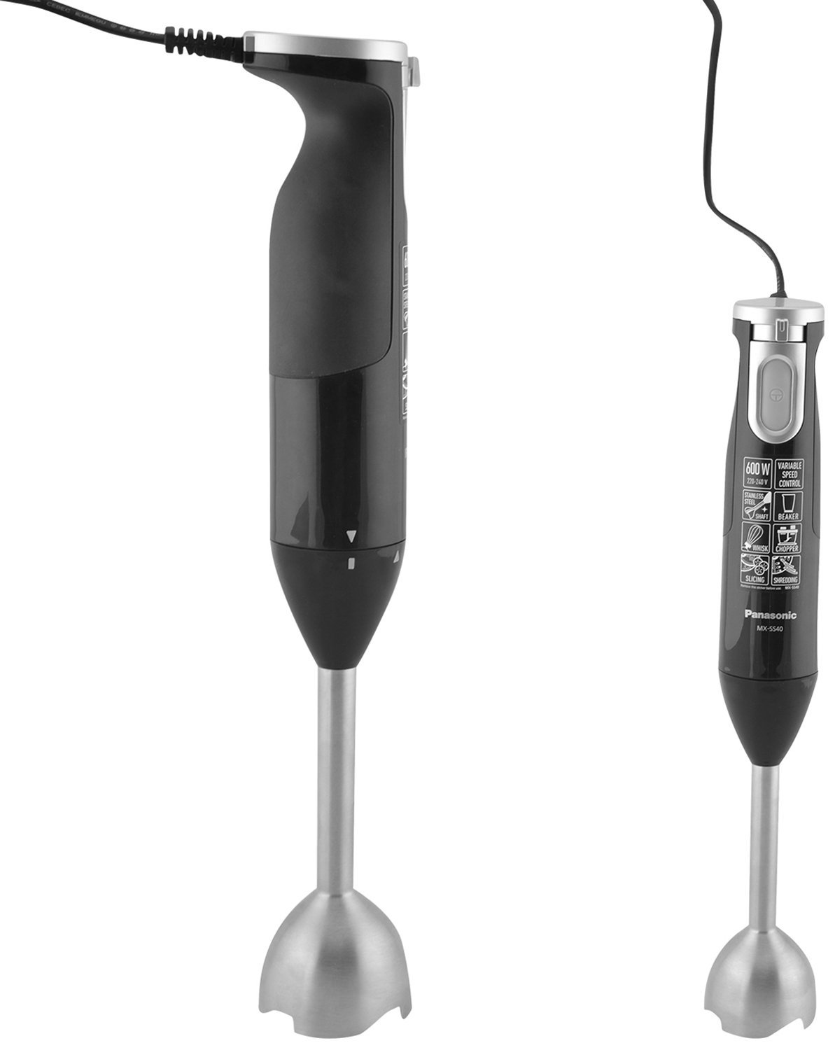 Panasonic Mx-ss40bsm 600-watt Hand Blender With Chopper And Slicer (Black)