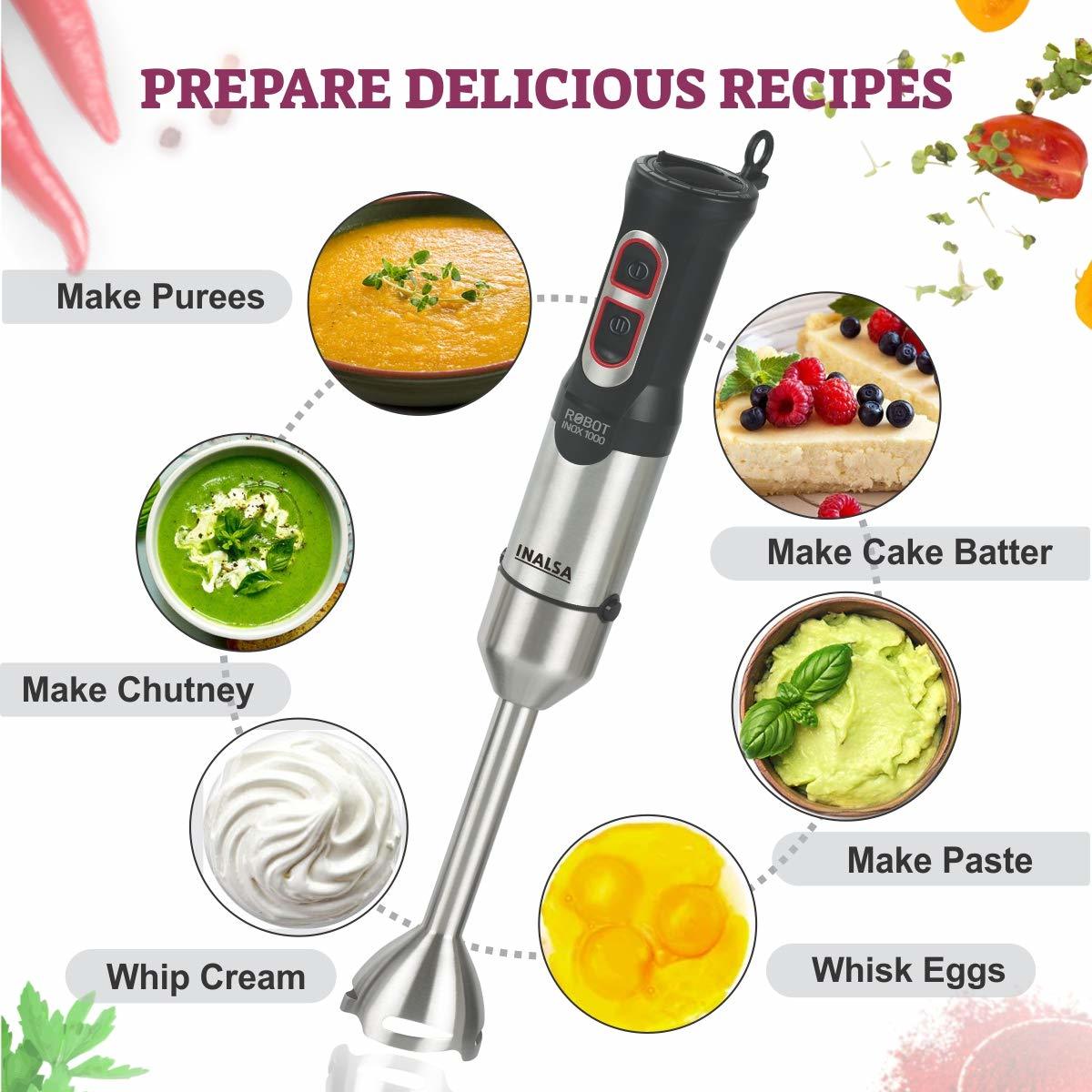 Inalsa Hand Blender Robot Inox 1000 Watt