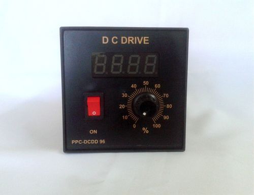 Thyristor Controlled DC Drive - 96 x 96 x 110 mm, Black Color, 0.25/0.5/1 HP Range, Manual Control, 230VAC Input, Armature Output 180V DC, Shunt Output 200V DC, Soft Start Feature, with Display