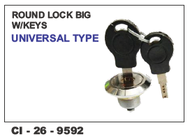 Round Lock Big w/keys Universal - Durable Alloy, Designed for 4-Wheelers, Includes Warranty | Keyed Security Locking Solution