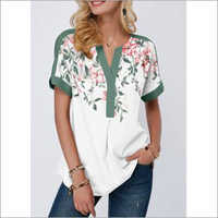 लेडीज़ प्रिंटेड शॉर्ट स्लीव टॉप