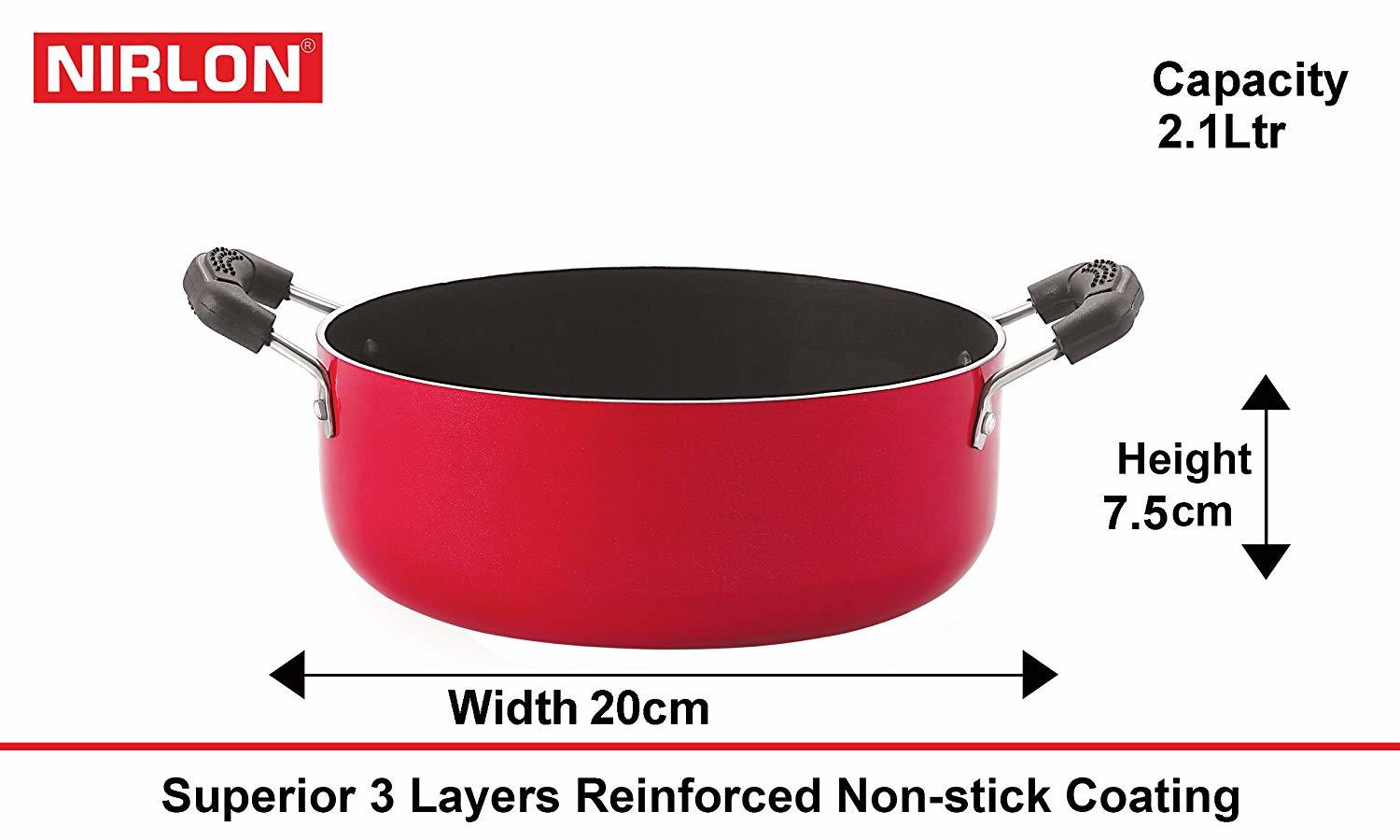 Nirlon Non-stick Gas Compatible Kadhai And Casserole 2 Piece Cookware Set