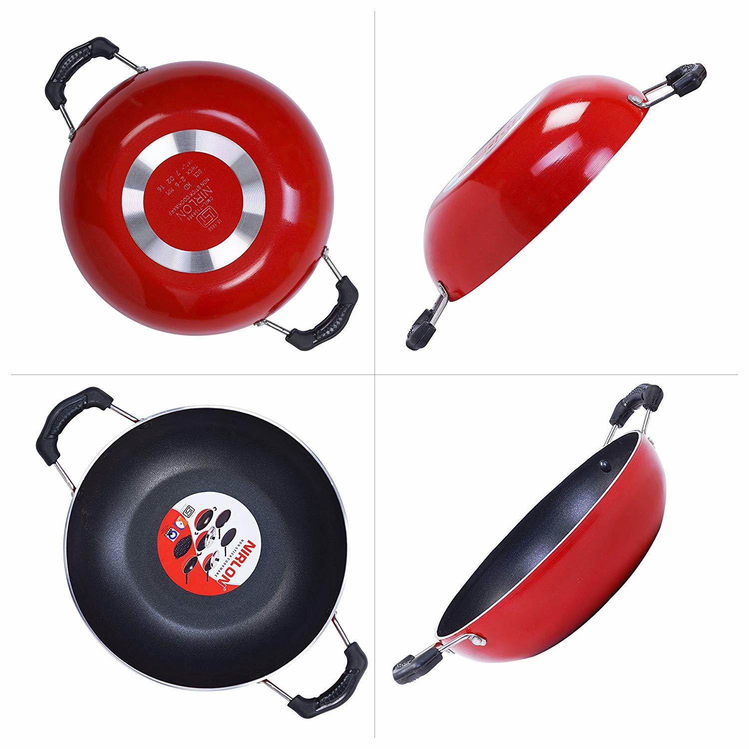 Nirlon Non-stick Gas Compatible Kadhai And Casserole 2 Piece Cookware Set