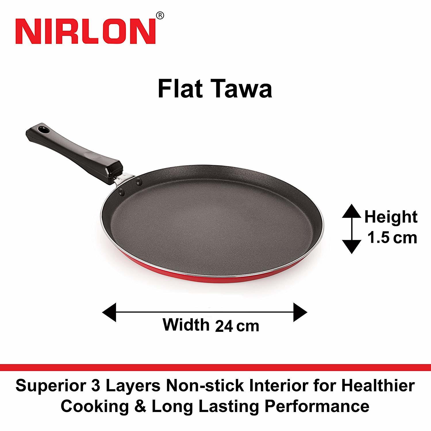 Nirlon 3 Layer Non-stick Aluminium 3 Piece Tawa And Kadai Combo Set