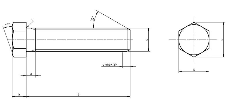 Din70614 Hexagon Bolts With Small Widths Across Flats Full Thread