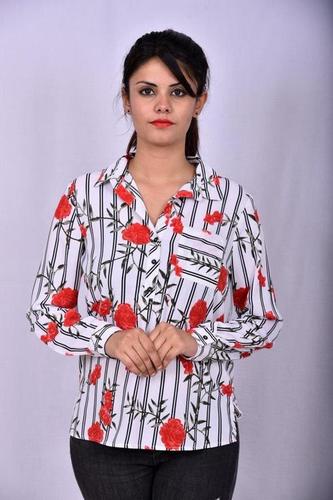 Ladies Shirt - Polyester, Long Sleeve, Striped Design | Regular Fit,  Collared, Button Closure - Polyester, Long Sleeve, Striped Design | Regular  Fit, Collared, Button Closure at Best Price in Jaipur | Pawan Enterprises