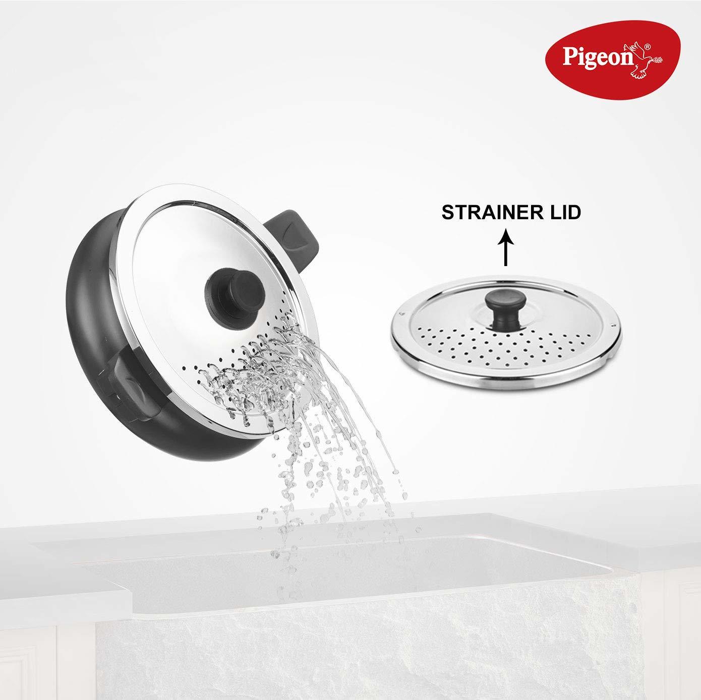 Pigeon By Stovekraft All In One Value Pack Hard Anodized Cooker Set, 5-pieces, Black