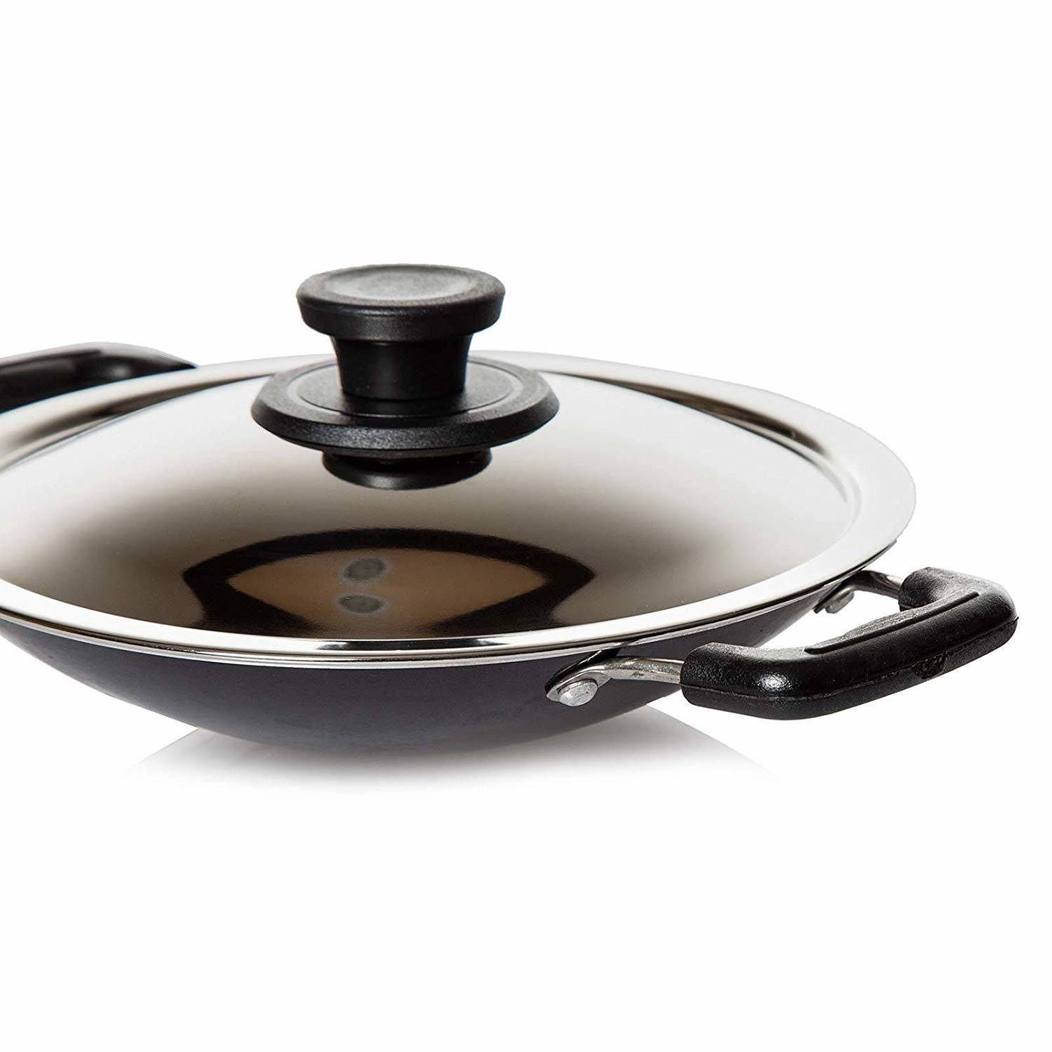 Pigeon By Stovekraft Non-stick Appachetty With Lid, 20cm, Black