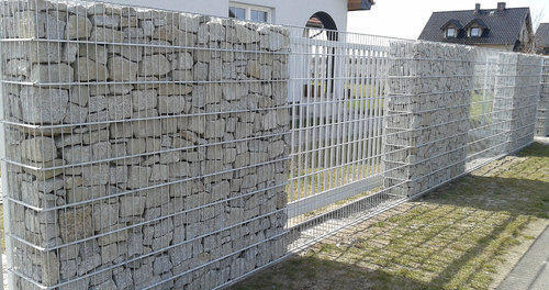 Gabion Basket - Steel, Galvanized, Silver | 2-4 Mm Aluminum Wire Mesh, Easy Assembly