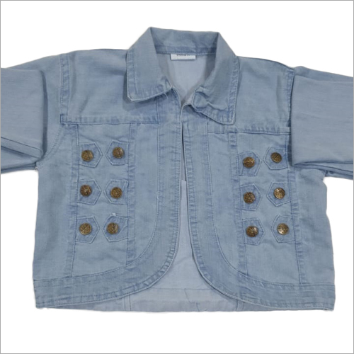 डिजाइनर क्रॉप डेनिम जैकेट