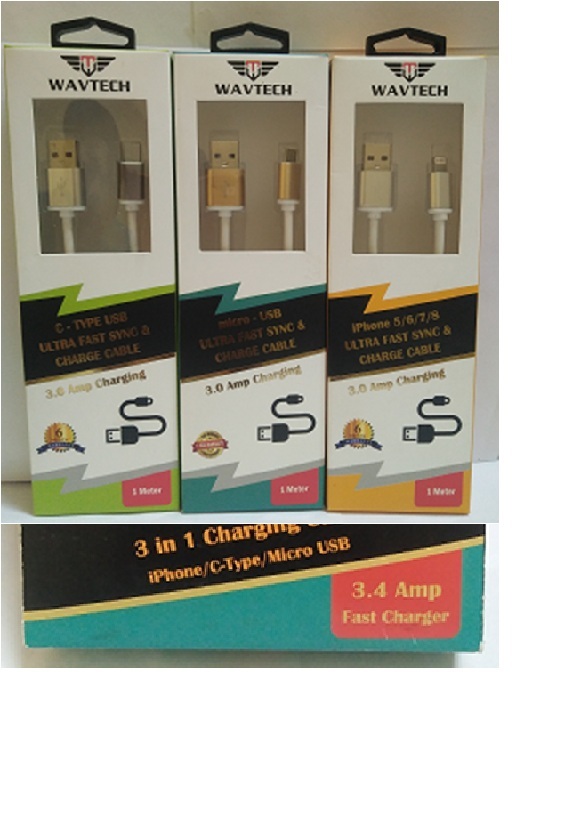 4x Fast Car Charger - 1 Meter Fast Car Charger Cable, White Jacket And Connector - High-speed Charging For Devices