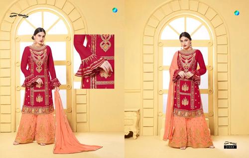 Red Your Choice Brand Palazzo Salwar Suits