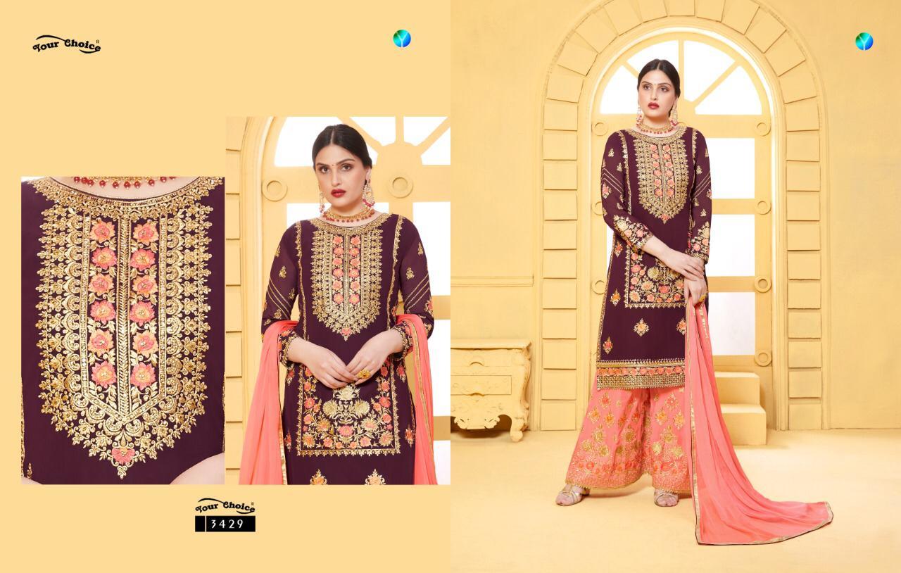 Red Your Choice Brand Palazzo Salwar Suits