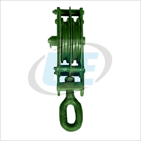 Double Sheave Wire Rope Pulley Block - Color: Green
