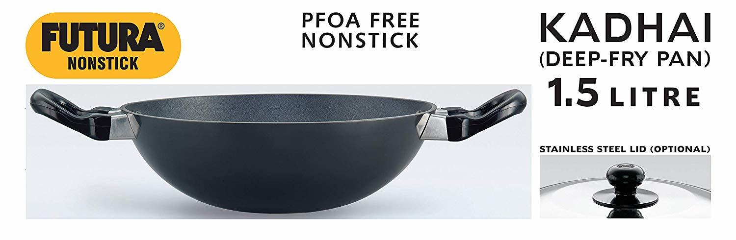 Hawkins Futura Non-stick Deep-fry Pan, 1.5 Litre, Black