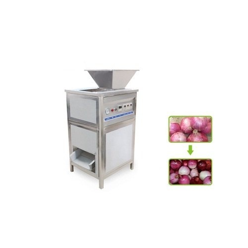 Onion Peeling Machine - Stainless Steel, 920x680x1420mm | 300kg Capacity, Manual Control, Free Stand Design 