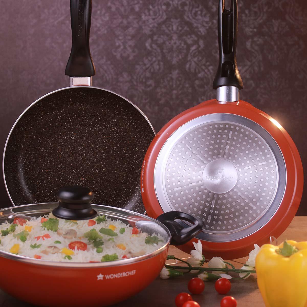 Wonderchef Athena Cookware Set, 3-pieces, Brown