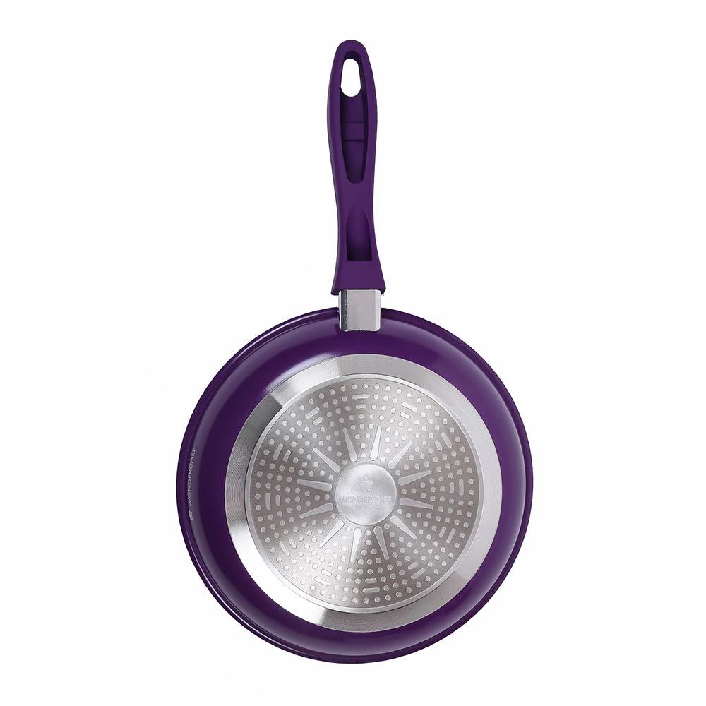 Wonderchef Induction Base Non-stick Aluminum Elite Fry Pan, 20cm, Purple And Black