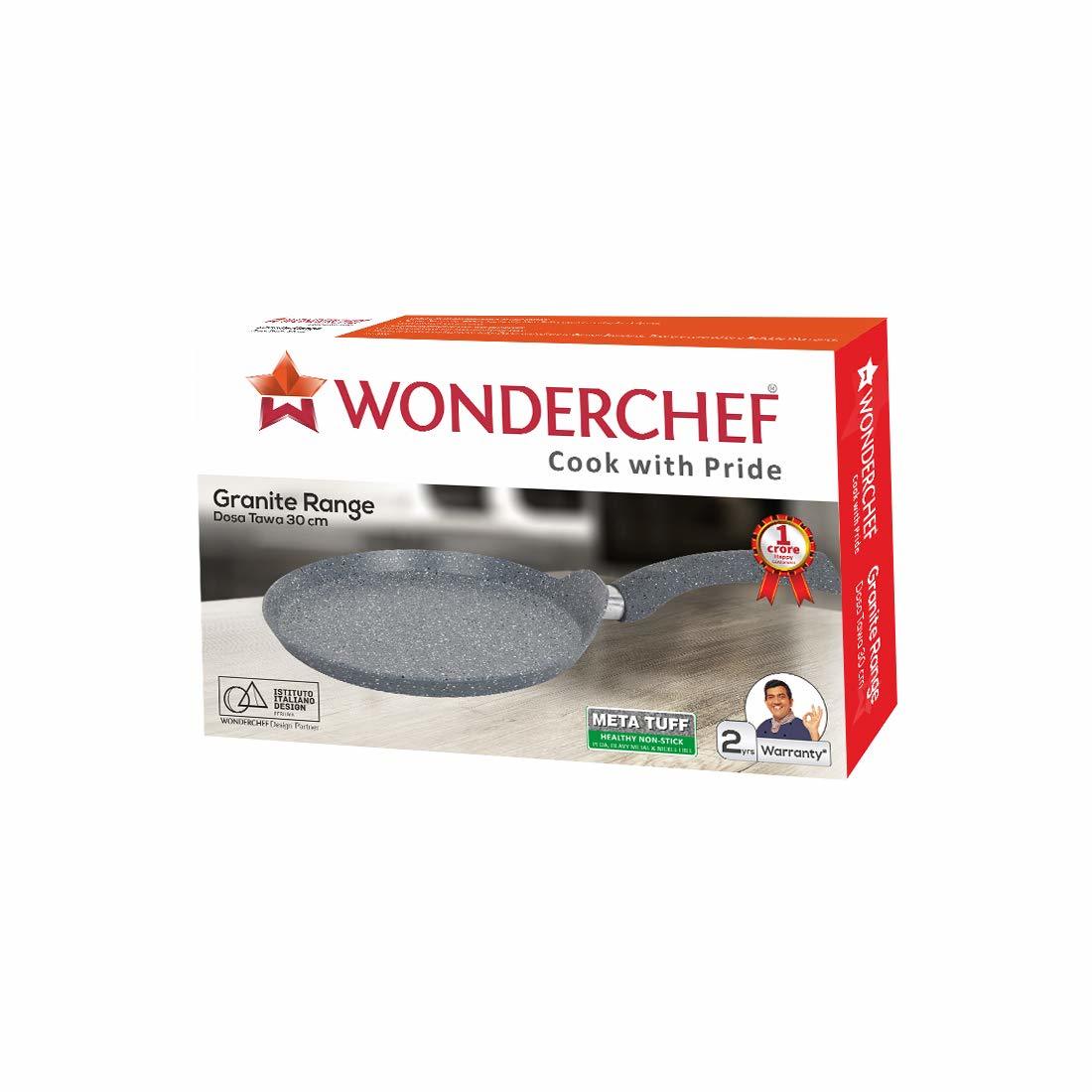 Wonderchef Granite Range Aluminium Dosa Tawa, 30cm,grey