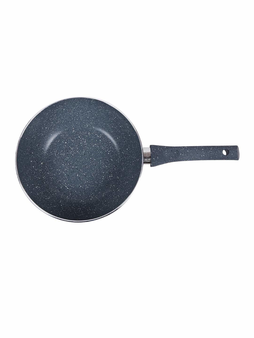 Wonderchef Granite Wok With Lid, 24cm, 2.7l,grey