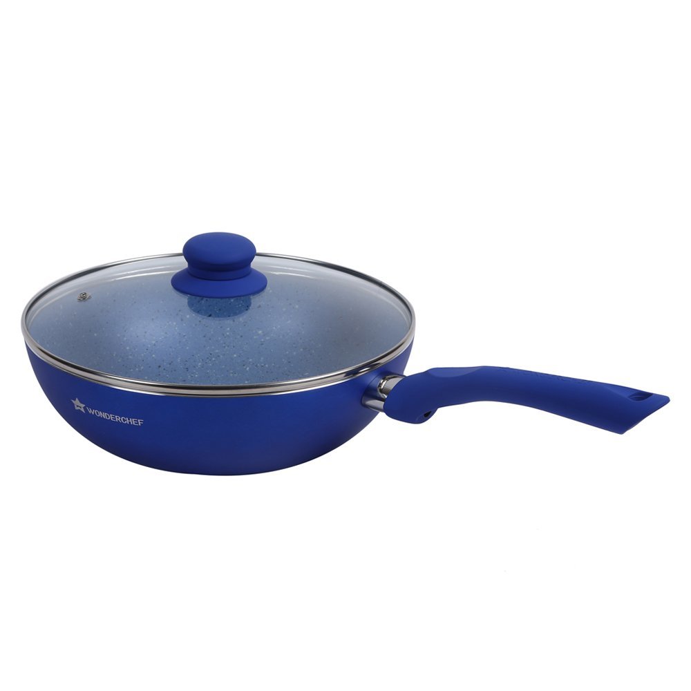 Wonderchef Royal Velvet Plus Induction Base Cookware Set, 4-pieces, Blue