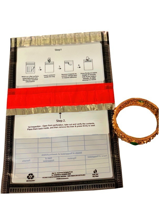 Gold Loan Envelope - Ptfe Material, Custom Sizes 6x9 & 5x7 | Secure Hot Melt Glue Strip, Sequential Numbering, Dual Gumming Strips For Audit