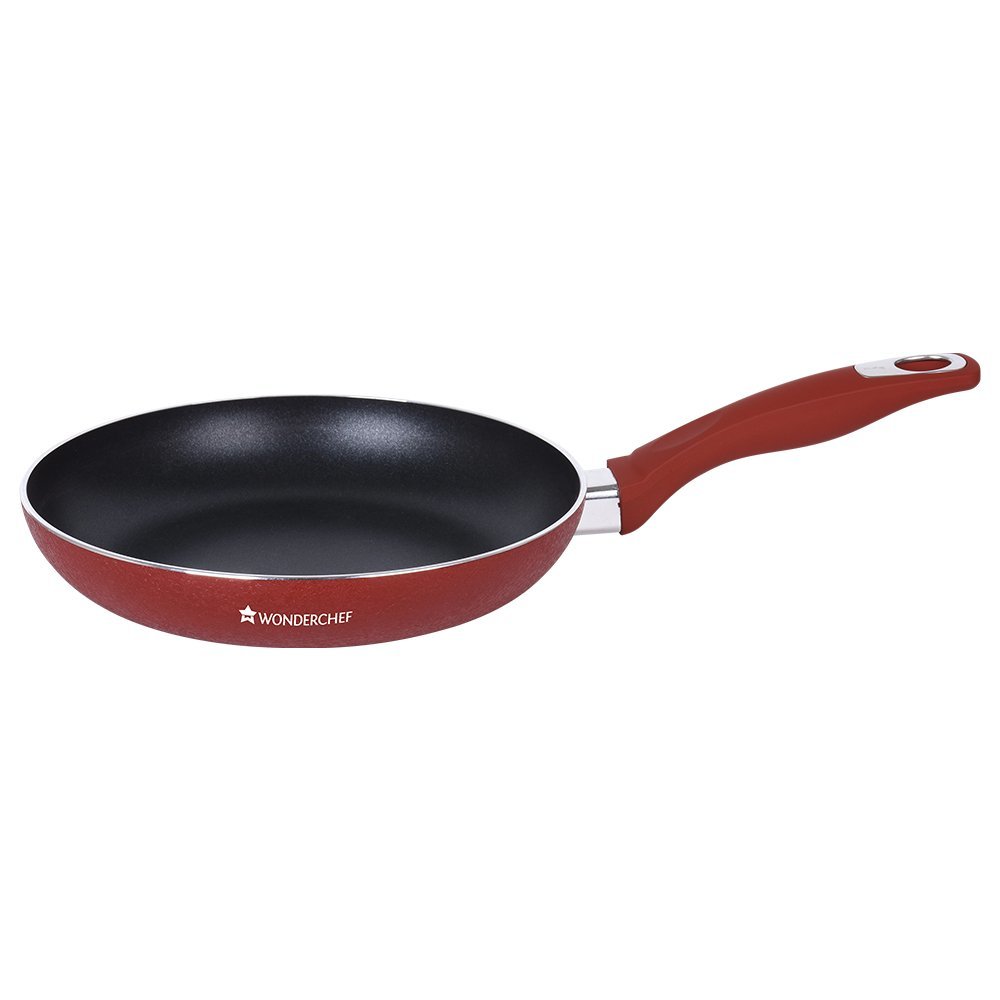 Wonderchef Crystal Aluminium Cookware Set, 1.5 Liters/24 Cm, 4-pieces, Red