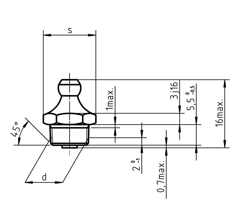 Din 71412 A Taper Type Grease Nipples