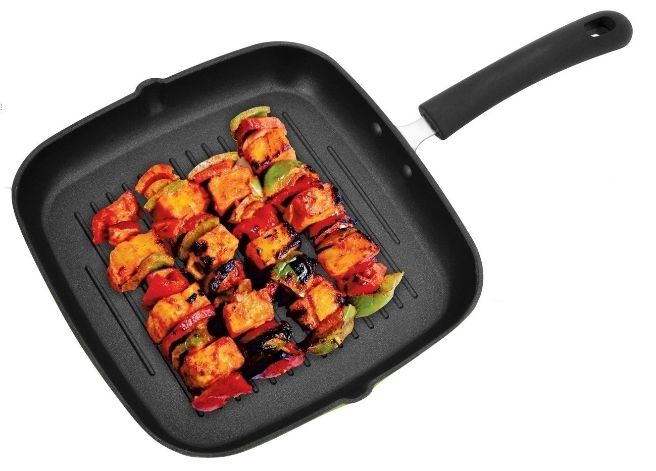 Tosaa Square Non Stick Grill Pan, 24 Cm, Red/grey