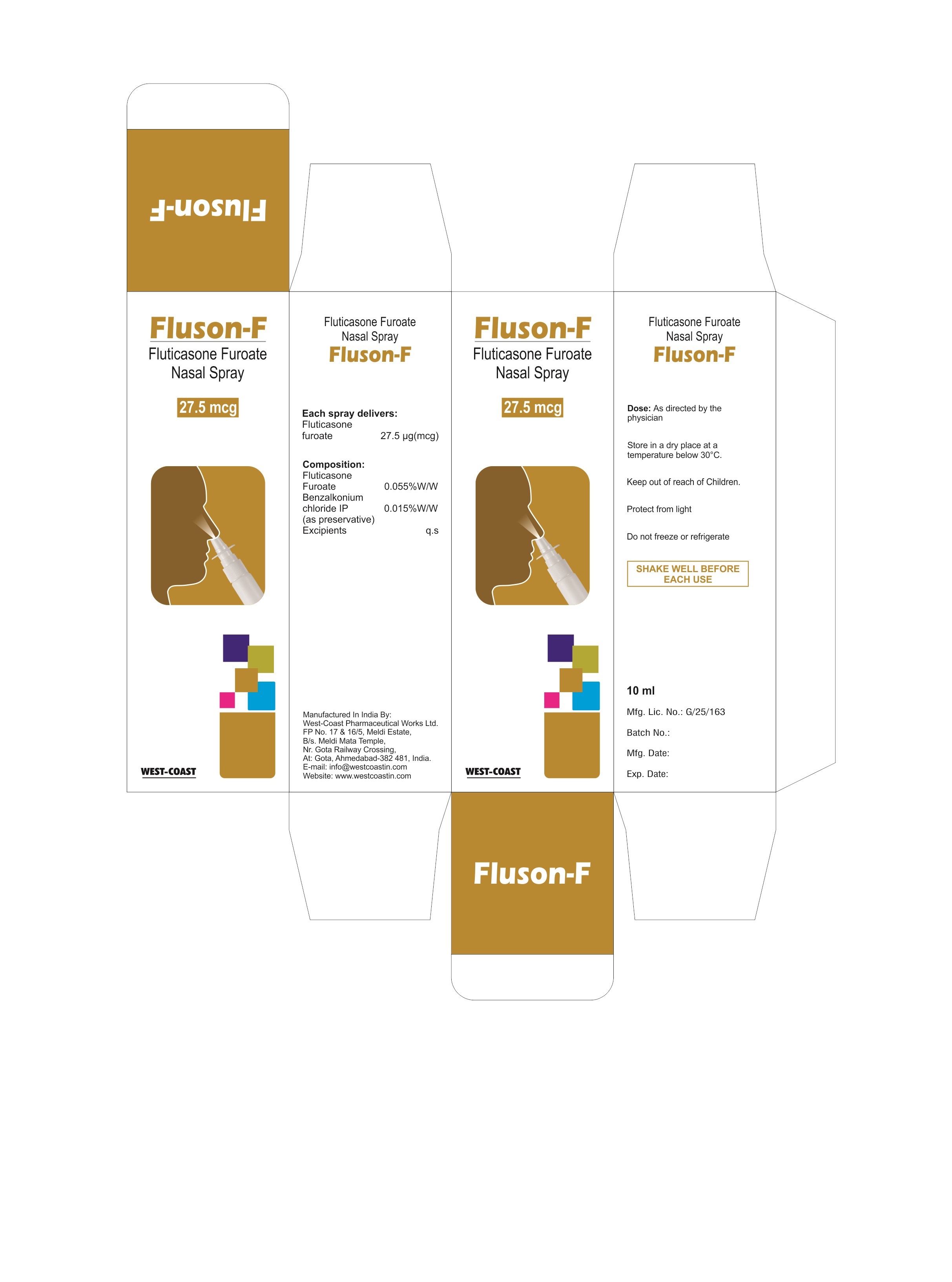 Fluticasone Furoate Nasal Spray 27.5 Mcg Cas No: -