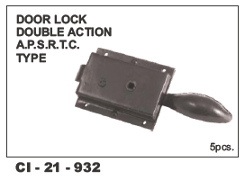 Door Lock Double Action A.P.S.R.T.C Type - Durable Steel Construction, 4 Wheeler Compatibility, Warranty Included