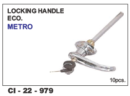 Locking Handle EECO Metro - Durable Metal Design, 4 Wheeler Compatibility, Warranty Included