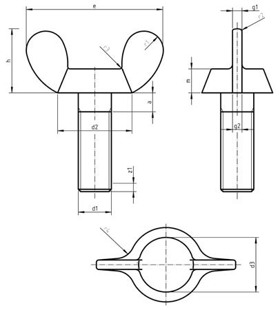 Din 316d Wing Screws