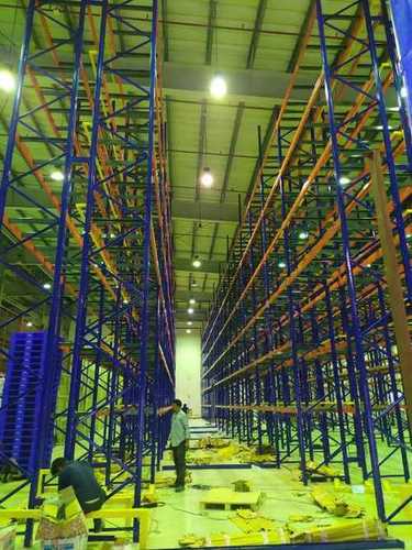 Warehouse Pallet Rack - Industrial Grade Steel, Blue and Orange Color | Heavy-Duty Design for Optimized Storage Solutions