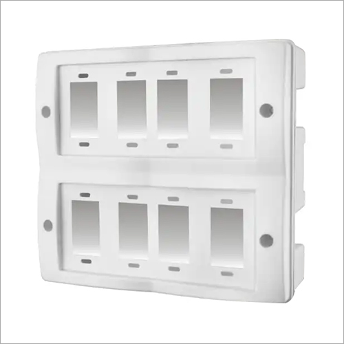 8 Way Gang Box - Durable Material, White Color | Ideal for Household Switches & Electrical Outlets, Thoroughly Checked for Quality Assurance