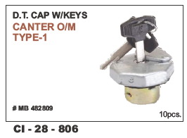 Dt Cap w/Keys Canter o/m Type-1 - 4 Wheeler Vehicle, Warranty 107 Months | Versatile Design with Key Storage Features