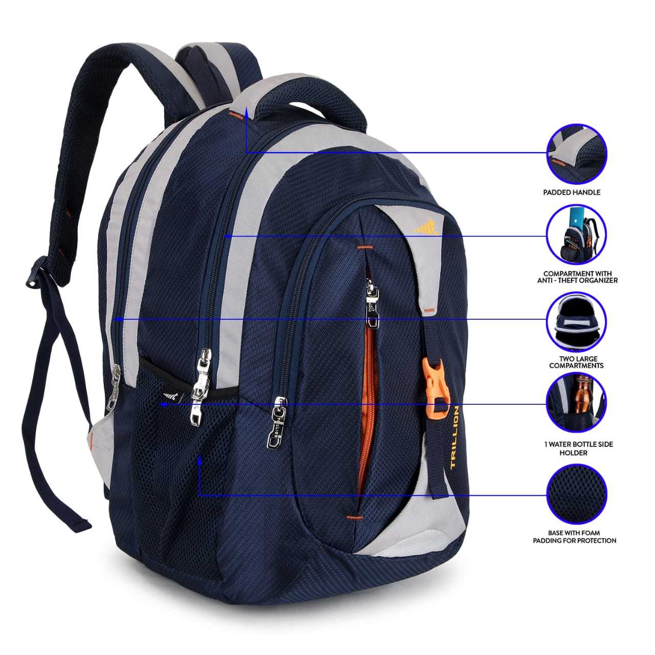 Fancy Laptop Bag - Polyester, 18 X 12 X 6 Inches, Blue | 3 Compartments, 25 Liters Capacity, 1.5 Pounds Weight, Zipper Closure