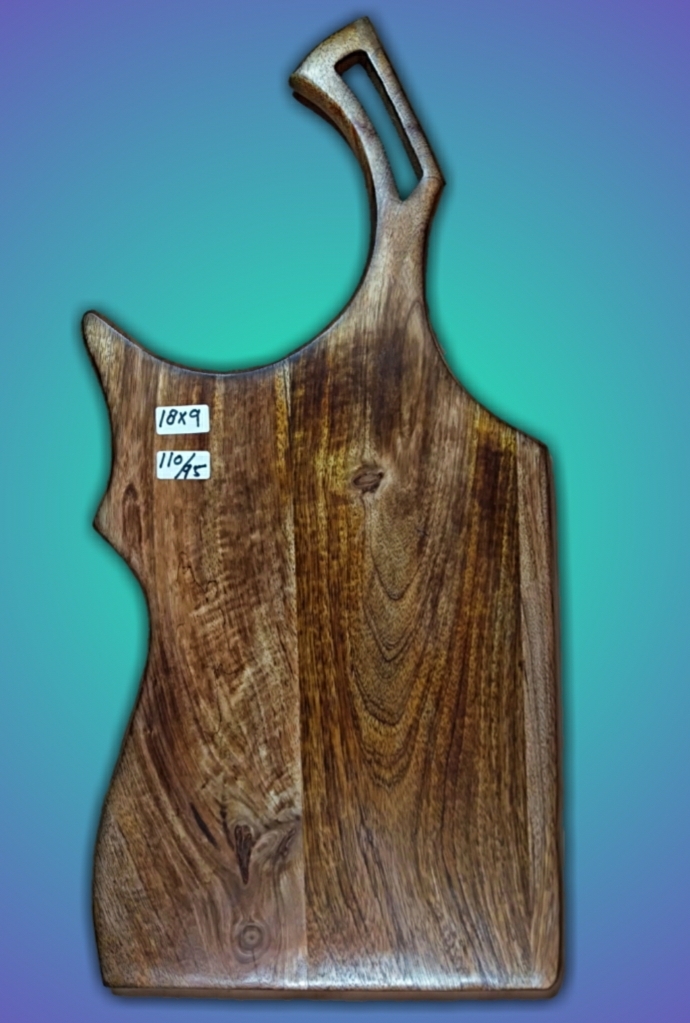Mango Wood Chopping Board - 17x8 Inch, 15 Mm Thickness | Wooden Finish, Ideal For Kitchen Preparation