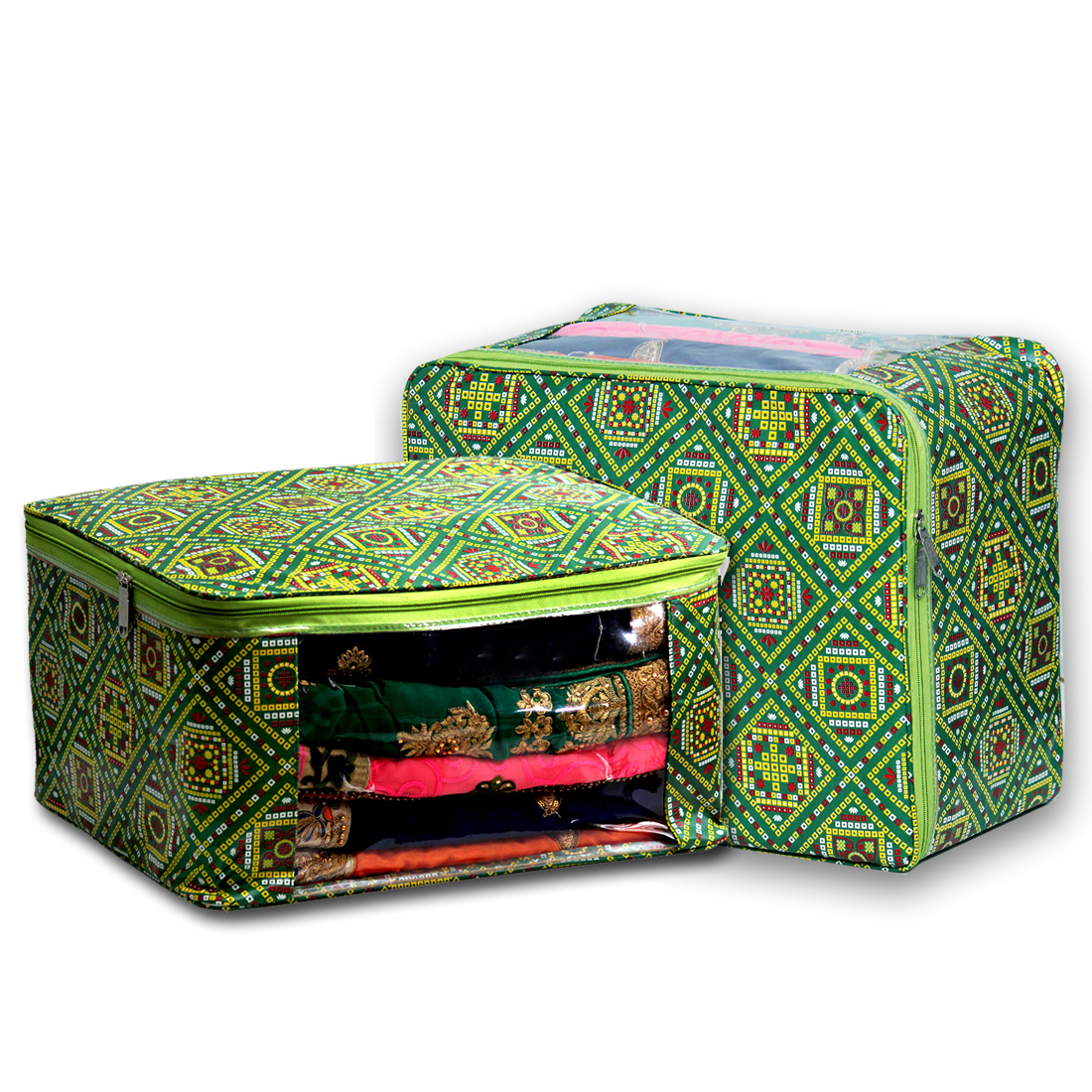 Multi Saree Cover - Laminated Material, 355.6 Mm Length X 431.8 Mm Width | Crystal Clear Design, Heavy Weight Capacity, Glossy Finish