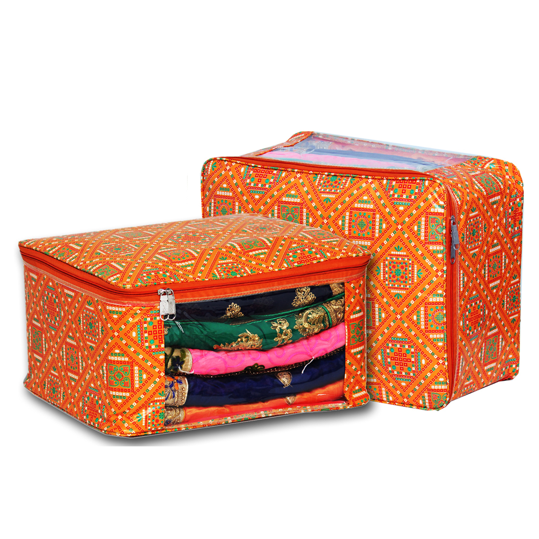 Multi Saree Cover - Laminated Material, 17x14x9 Inches | Glossy Finish, Crystal Clear Packaging, Heavy-duty Capacity For Easy Handling