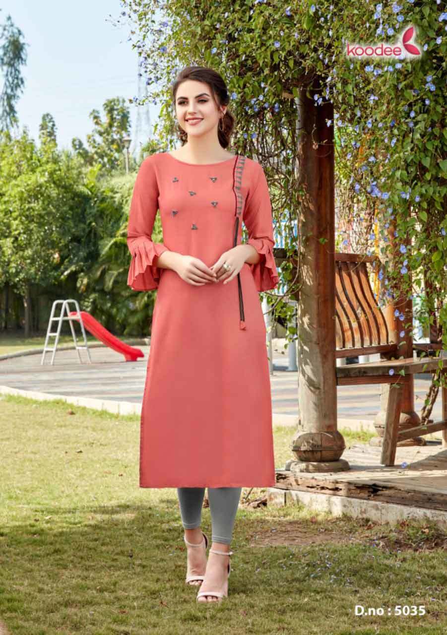 Rayon Kurti - 8 Pcs Set, Sizes M(38) To 3xl(46) | 3-4th Sleeves, Hand Work, Quick Dry & Washable Fabric, Customized Logo